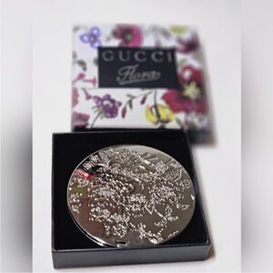 Gucci Floral Silver Compact Mirror